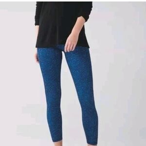 Lululemon Wunder Under Samba Snake Kayak Blue Hero Pants